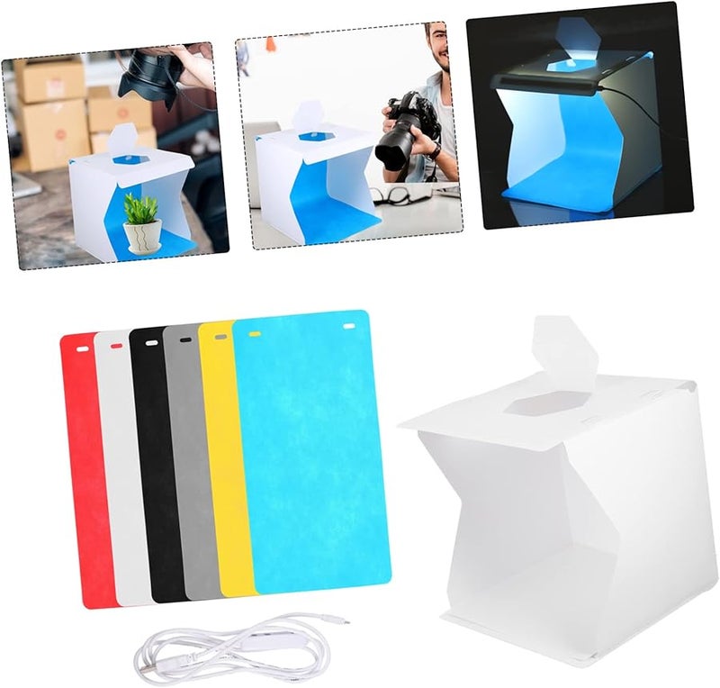 طقم إضاءة التصوير LED القابل للطي مع خلفيات للمجوهرات والساعات والحرف اليدوية، محمول عالي السطوع - Image 3